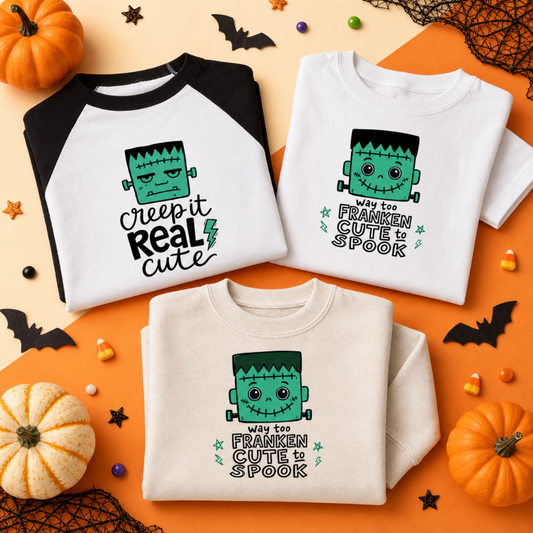 Way Too Franken Cute to Spook | Crewneck Sweatshirt