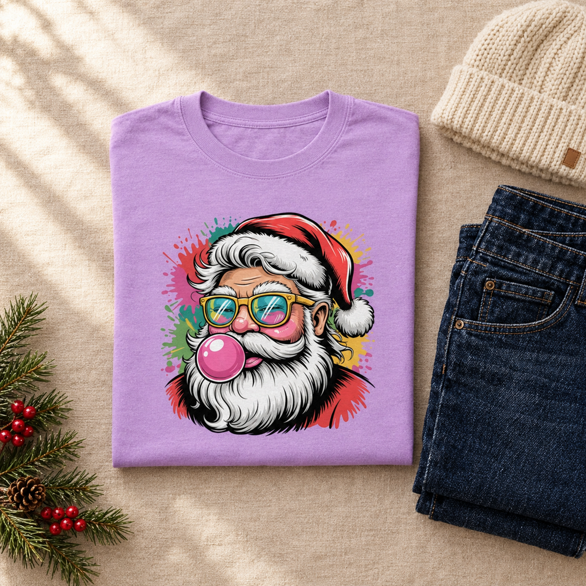 Bubblegum Blowing Santa