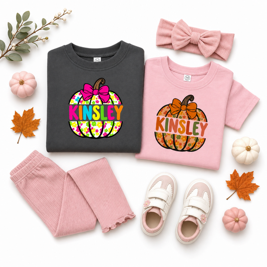 Customized Name Pumpkin | Girl | Fall Colors