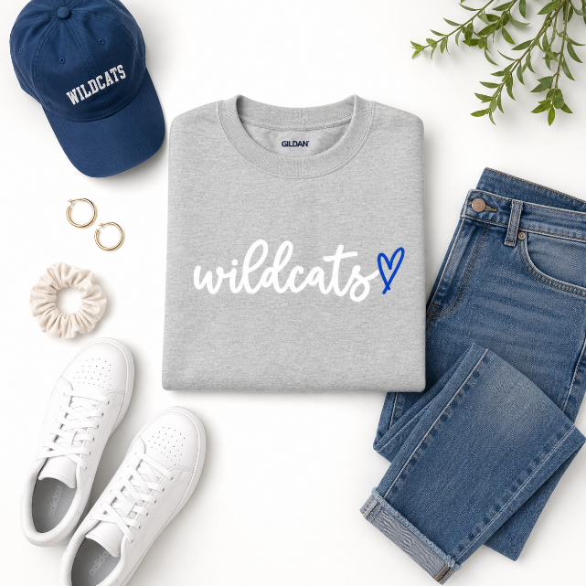 Cursive Wildcats with a Heart