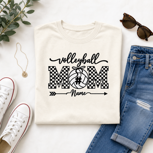 Volleyball Mom Checkered | Customizable