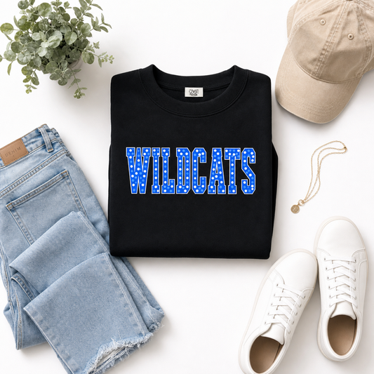 Wildcats | Blue & White Polka Dots